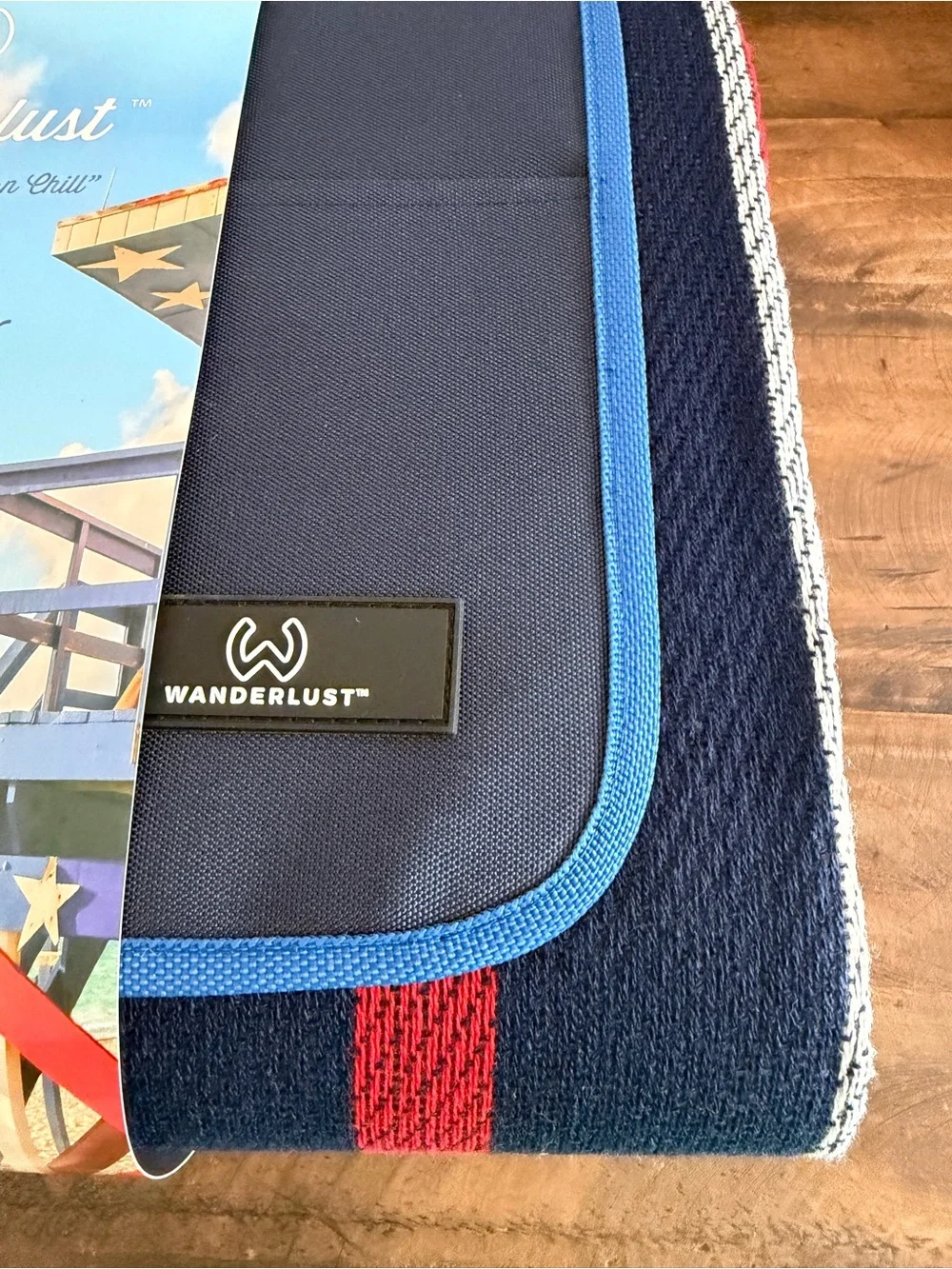 NWT! Lot of (2) WANDERLUST Red, White & Blue Striped Outdoor Blankets. 60